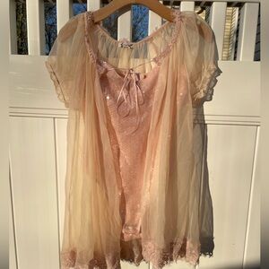 NWT Free People Intimately|| Bali Good Graces Layered Bodysuit, Size Small Pink